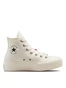 Image of Converse Chuck Taylor All Star Lift Hi, White, Size 4, Women
