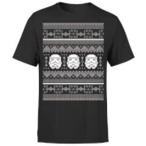 Image of Star Wars Christmas Stormtrooper Knit Black T-Shirt - S - Black