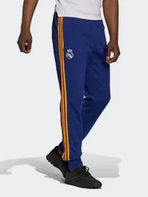 Image of adidas Real Madrid 3-stripes Sweat Tracksuit Bottoms, Blue/White/Orange Size M Men