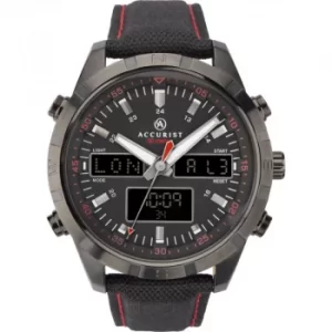 Image of Mens Accurist World Time Nylon Strap Watch