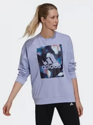 Image of adidas U4u Soft Knit Sweatshirt, Blue, Size S, Women