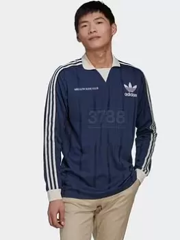 Image of adidas Originals Graphics Mellow Ride Club Long Sleeve Jersey - Dark Blue, Dark Blue Size M Men