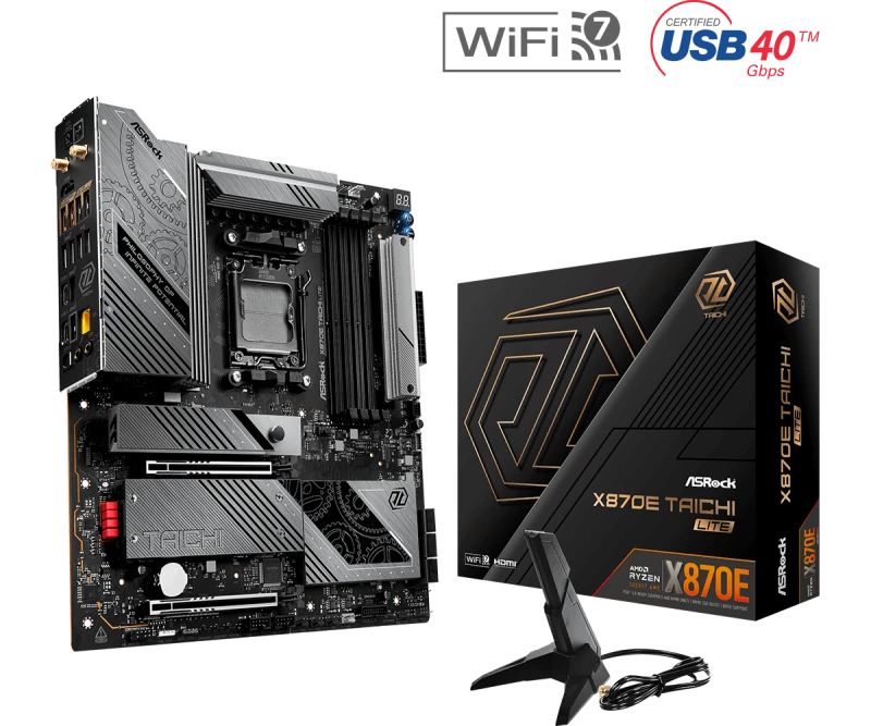 Image of ASRock X870E Taichi Lite AMD Ryzen DDR5 WIFI 7 Motherboard - Socket AM5 - 90-MXBPA0-A0UAYZ