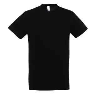 Image of SOLS Mens Regent Short Sleeve T-Shirt (S) (Deep Black)
