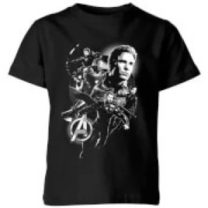 Image of Avengers Endgame Mono Heroes Kids T-Shirt - Black - 11-12 Years