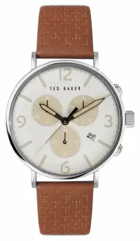 Image of Ted Baker BKPBAS202 BARNETT BACKLIGHT Brown Leather Strap Watch