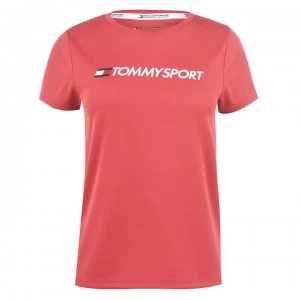 Image of Tommy Sport Chest Logo T Shirt - Cardinal