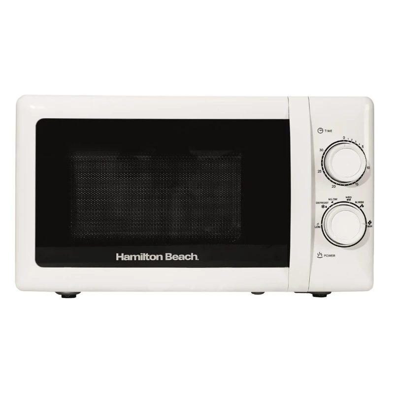 Image of Hamilton Beach 20L Manual White Microwave With Stainless Steel Cavity White Unisex