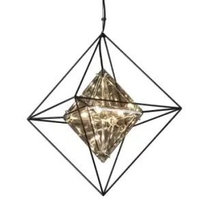 Image of Epic 4 Light Pendant Forged Iron, Glass