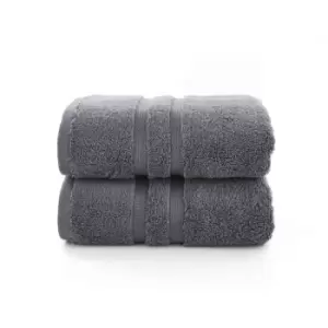 Image of The Lyndon Company Chelsea 2 Pack Hand Towel - Steel