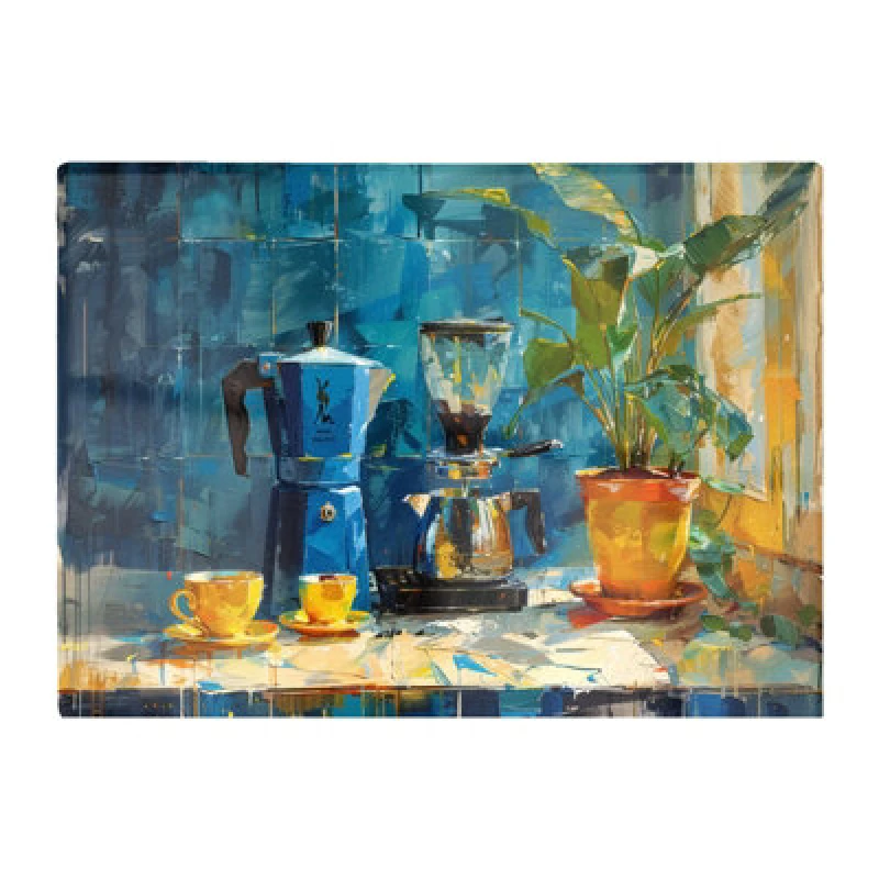Image of Warren Reed Designer Morning Coffee: A Painterly View Chopping Board