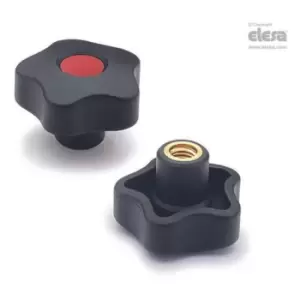 Image of ELESA VCT Lobe knobs Technopolymer Brass boss threaded hole with cap VCT.25 B-M6