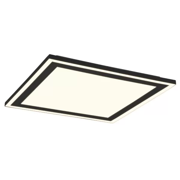 Image of Carus Modern 43cm Square LED Semi Flush Light Black Matt 3000K