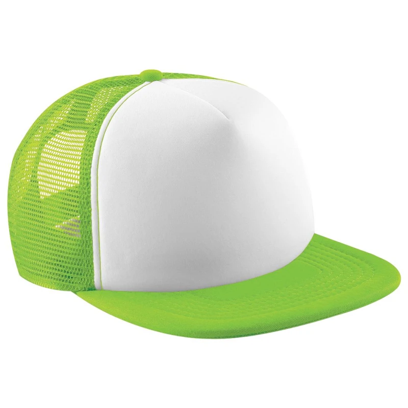 Image of Beechfield Beechfield Men Vintage Plain Snap-Back Trucker Cap in Lime Lime One Size Male 5055747801163