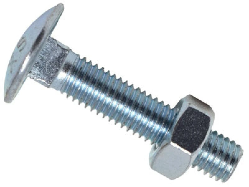 Image of Metalmate Memcsx1050 Cup Square Hex Bolt & Nut Zp M10 X 50mm Box 25 Memcsx1050