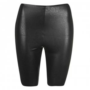 Image of Commando Commando Womens Faux Leather Bike Leggings - Black