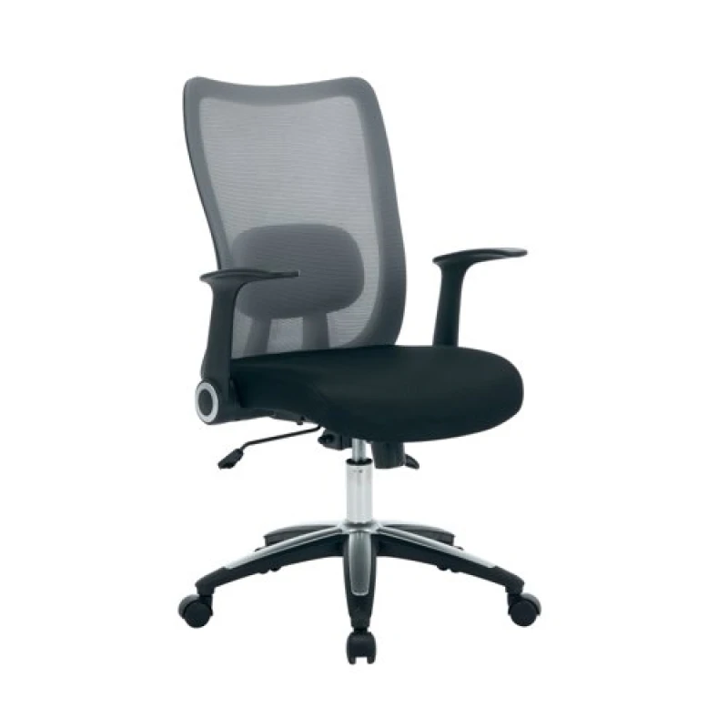 Image of Jemini Zumo Mesh Back Chair with Folding Arms Black/Grey KF70319