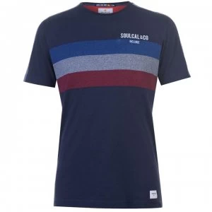 Image of SoulCal Deluxe Chest Stripe T Shirt - Navy