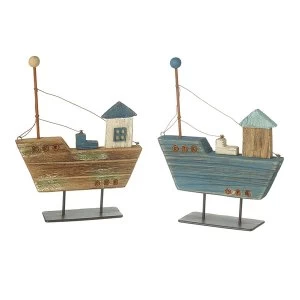 Image of Wooden Coastal Boats Set of 2 By Heaven Sends