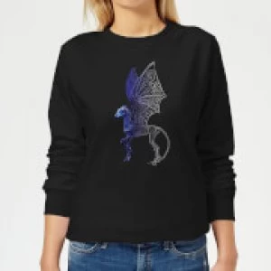 Image of Fantastic Beasts Tribal Thestral Womens Sweatshirt - Black