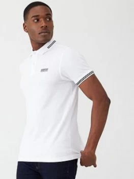 Image of Barbour International Essential Tipped Polo Shirt - White, Size S, Men