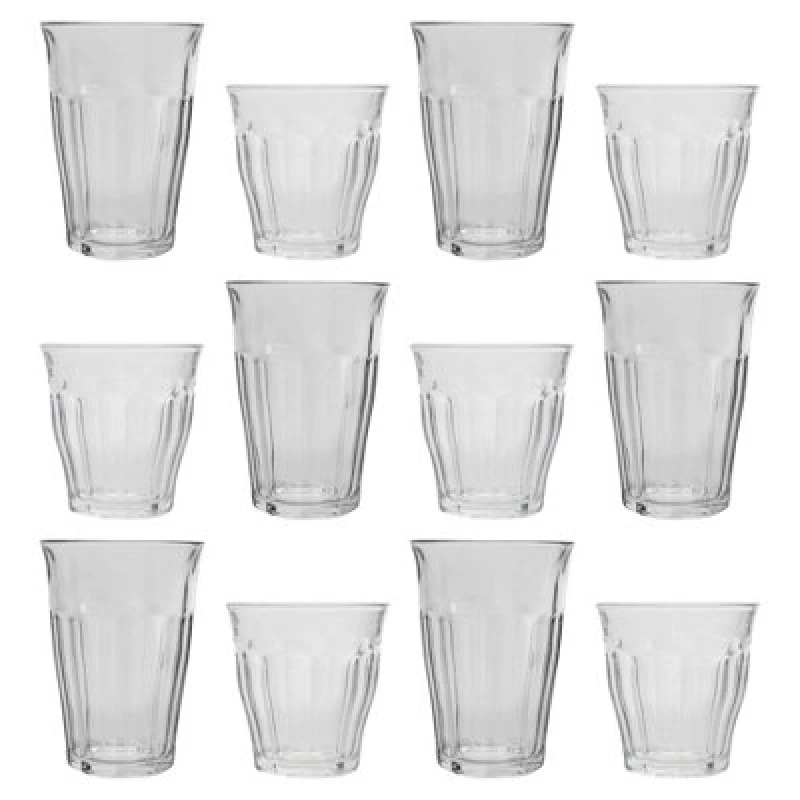 Image of Duralex 12Pc Picardie Highball Glasses & Tumblers Set - Clear