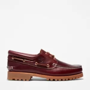 Image of Timberland Authentic 3-eye Boat Shoe For Men In Burgundy Burgundy, Size 14.5