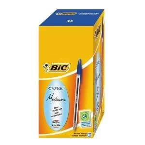 Image of Original Bic Cristal Medium Ballpoint Pen Blue 837360