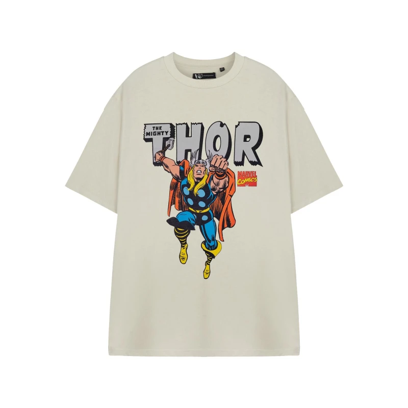 Image of Marvel Short Sleeved T-Shirt Beige male