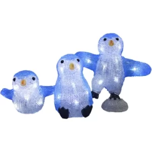 Image of LED Lights Christmas Acrylic Decoration Indoor Xmas String Holiday Battery Operated Penguin Family