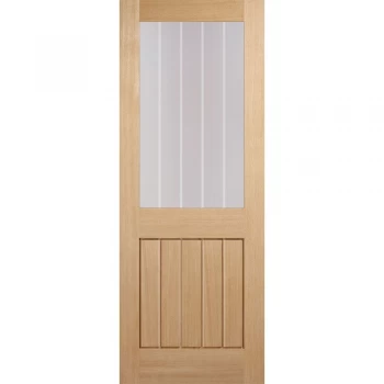 Image of LPD Mexicano Unfinished Oak Half Light Glazed Internal Door - 1981mm x 762mm (78 inch x 30 inch)