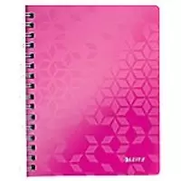 Image of LEITZ Wow Wirebound Notebook A5 Ruled Pink Pack of 6