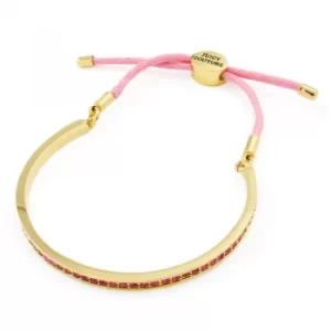 Image of Ladies Juicy Couture Gold Plated Pave Cuff And Cord Bracelet
