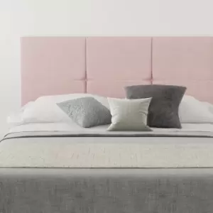 Image of Aspire - Caine Upholstered Headboard, Pure Pastel Cotton, Tea Rose - Headboard 60cm Size Small Double (120x190)
