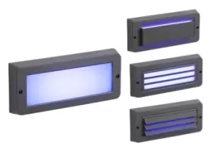 Image of KnightsBridge 230V IP65 5W Blue LED Surface Mount Brick light - Grey