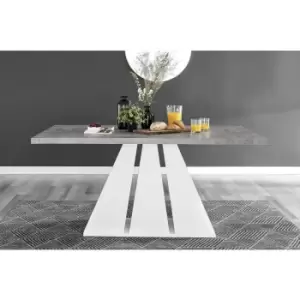 Image of Furniturebox UK - Furniturebox Athens 6 Seat Grey Concrete Effect Modern Art Deco Dining Table