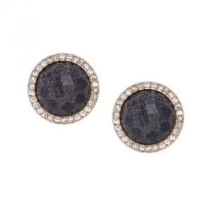 Image of Ladies Fossil Rose Gold Plated Shimmer Glass Stone Stud Earrings
