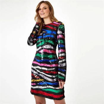 Image of Biba BIBA Party Sequin Mini Dress - Rainbow sequin
