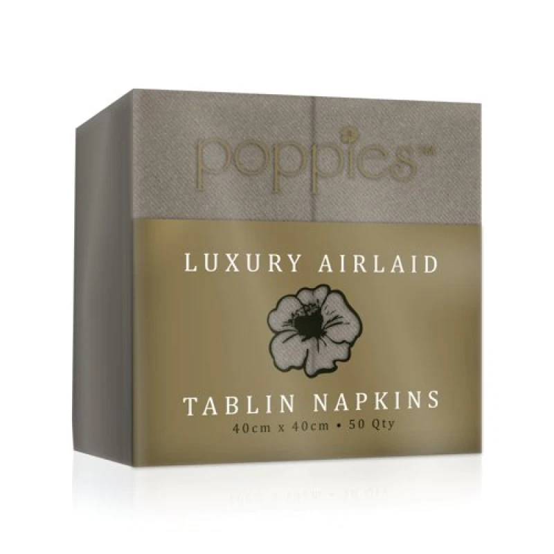 Image of Poppies Tablin Napkins 8 Fold 40cm Mocha (500 Pack) 4048MO