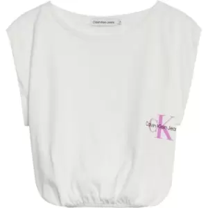 Image of Calvin Klein Jeans Monogram Off Placed Cap T-Shirt - White