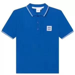 Image of Boss Square Logo Polo Shirt - Blue