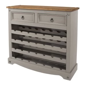 Image of Halea Large Pine Wine Rack - Grey