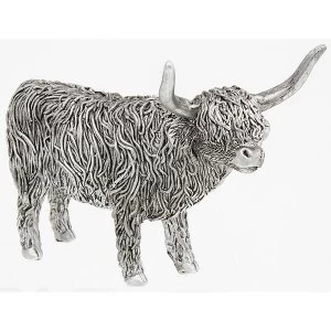 Image of Silver Highland Coo Standing Ornament