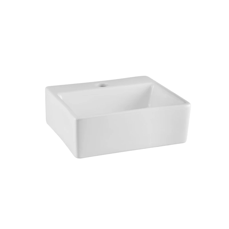 Image of Balterley Square Compact 1 Tap Hole Countertop Vessel without Overflow 335mm White