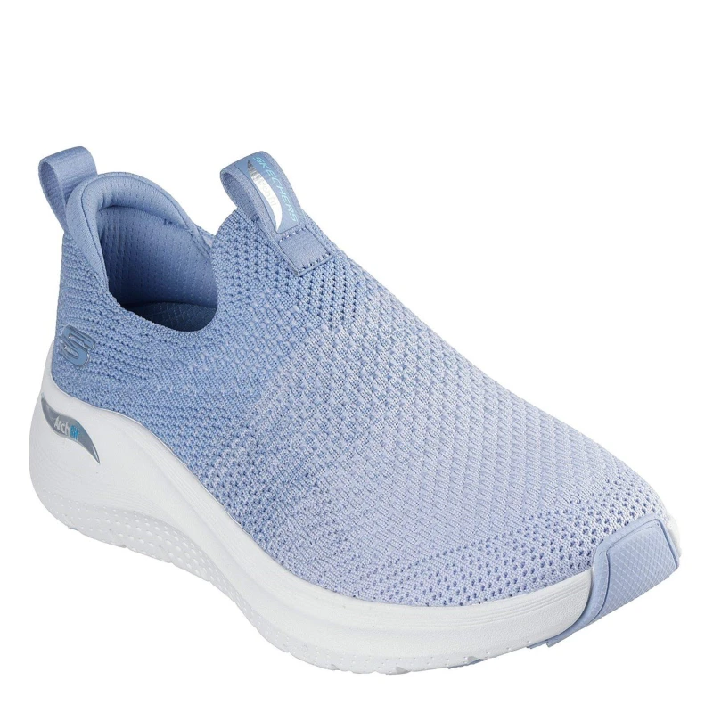 Image of Skechers Womens Arch Fit Slip On Trainers Blue/White female 4 (37)