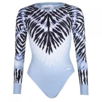 Image of Speedo House of Holland Long-Sleeve Swimsuit - White/Black