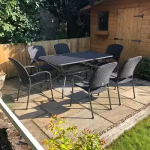 Image of Royal Garden Carlos 6 Seat Rectangular Set - Grey