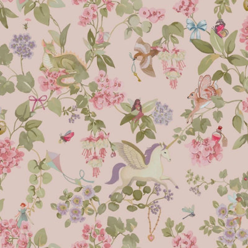 Image of Holden Decor Away With The Fairies Pink Children's Wallpaper, Pink 14021