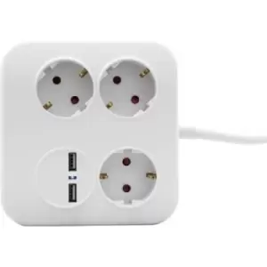 Image of REV 0012378109 Power strip 3x White, Black PG connector
