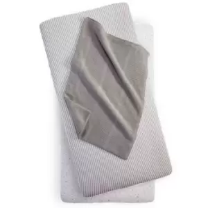 Image of Clair de Lune 3 Piece Stars & Stripes Bedding Set - Cot - Grey